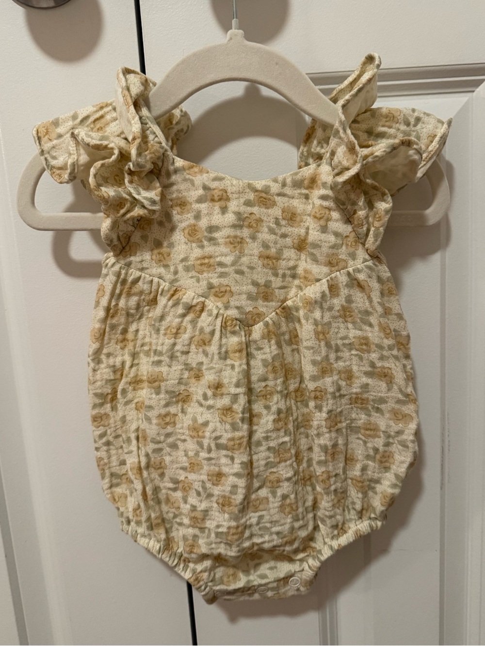 Rylee and Cru yellow floral bubble romper